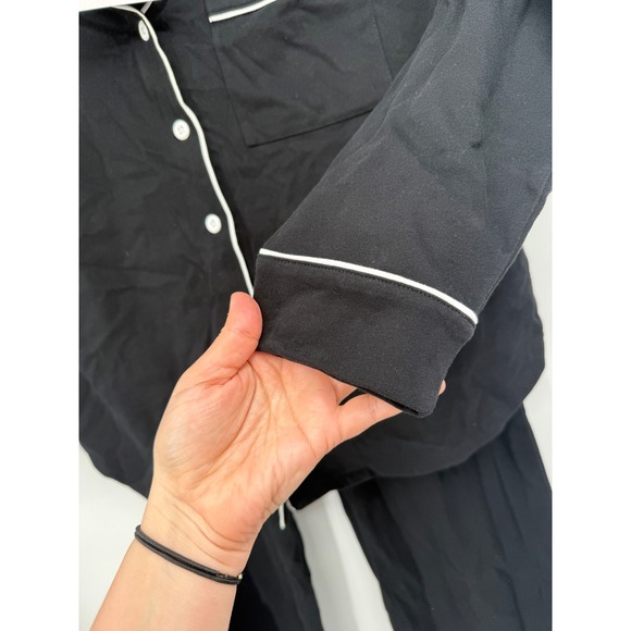 RM Rebecca Minkoff Women's Notch Collar Pajama Set Black Sz M NWT - Picture 5 of 10